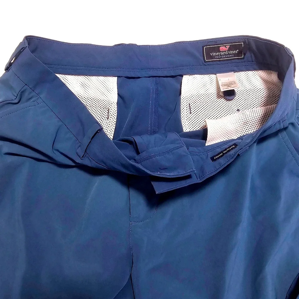 Vineyard Vines Performance Breaker Shorts Mens 34 Blue Golf Tech Chino 9 Inch